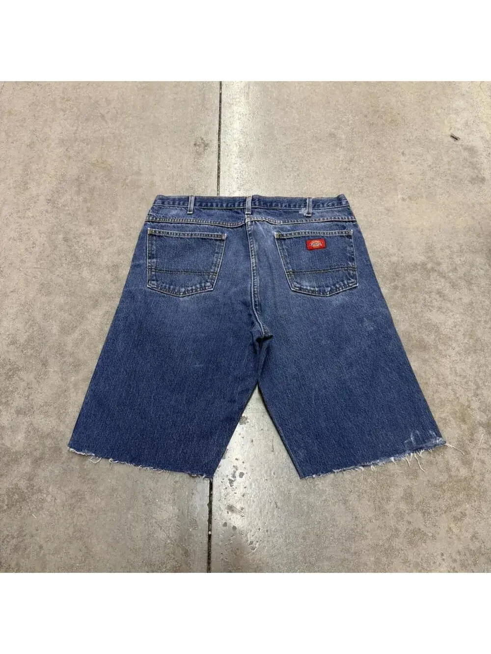 vintage dickies faded blue cut off denim jean shorts jorts size 36